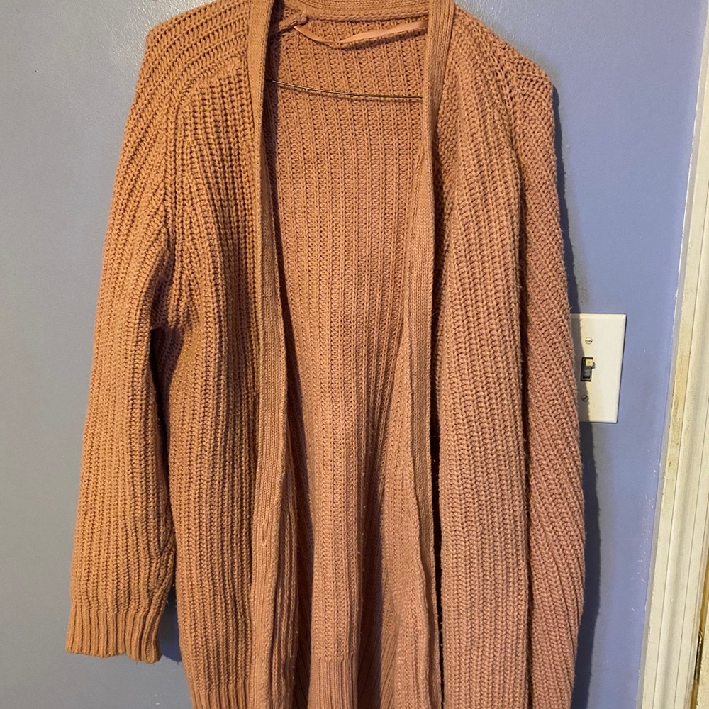 Large Blush Knit Cardigan